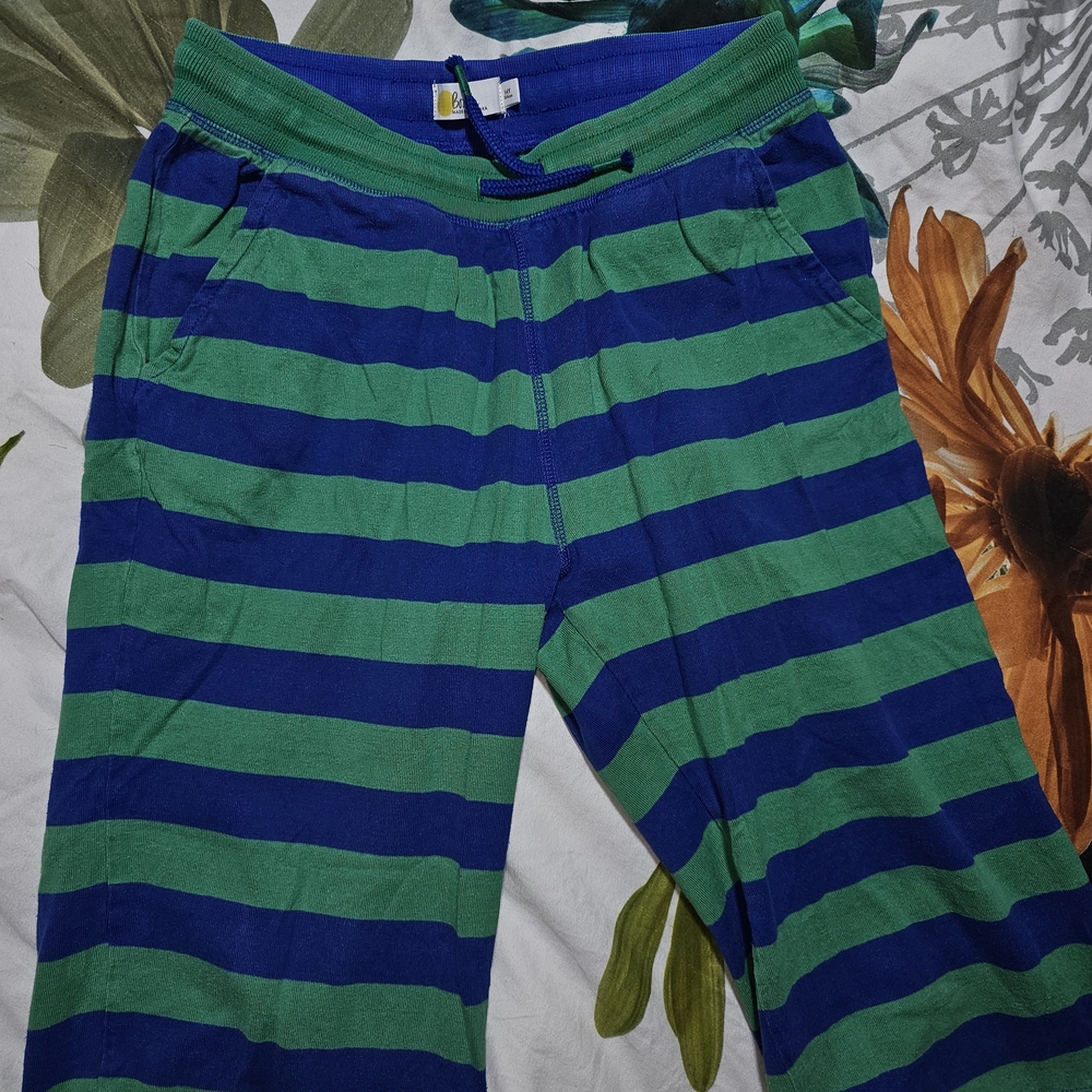 Blue and Green Striped Pants.MB 14y Line Dried Only